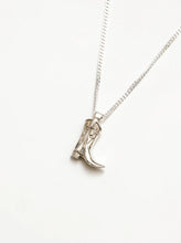 Load image into Gallery viewer, Silver Cowboy Boot Charm Necklace