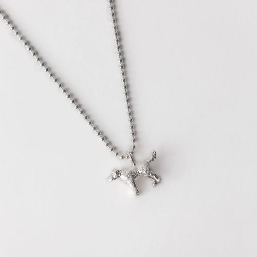 Silver Dog Charm Necklace