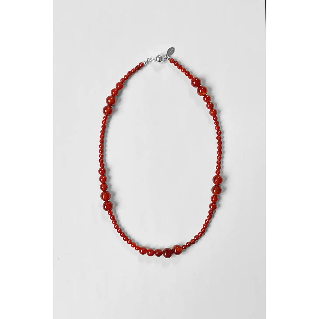Avery Necklace - Carnelian and Sterling Silver