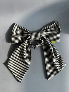 Gingham Check Giant Bow Scrunchie