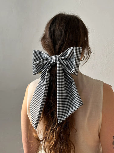 Gingham Check Giant Bow Scrunchie
