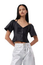 Load image into Gallery viewer, Double Satin Fitted Open Neck Blouse