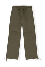 Load image into Gallery viewer, Green Washed Cotton Canvas Drawstring Trousers