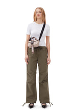 Load image into Gallery viewer, Green Washed Cotton Canvas Drawstring Trousers