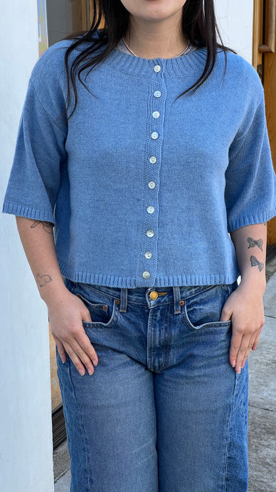 Brushed Half Sleeve Cardigan