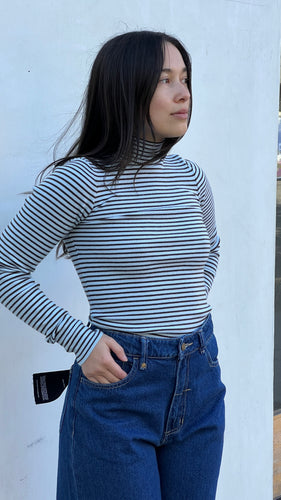 Montauk Stripe Tucker Cloud Knit Turtleneck