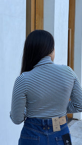 Montauk Stripe Tucker Cloud Knit Turtleneck