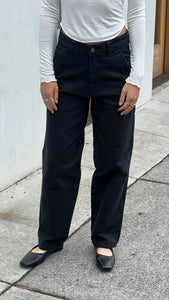 Black Regular Fit Duck Pants