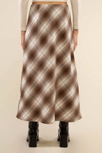 Dahlia Brown Flannel Skirt