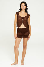 Load image into Gallery viewer, Geo Lace Tie Front Top