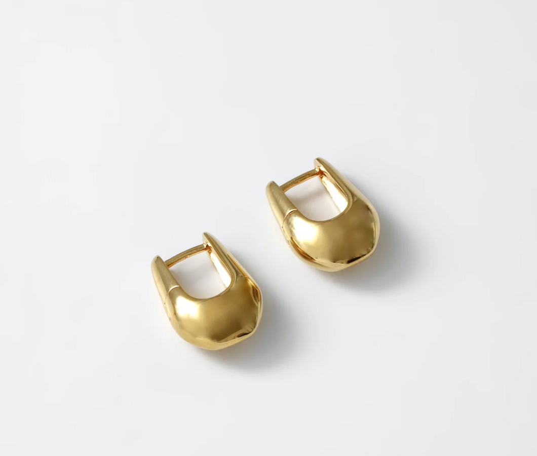 Gold Baguette Hoops