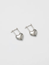 Load image into Gallery viewer, Silver Heart Hinge Earrings