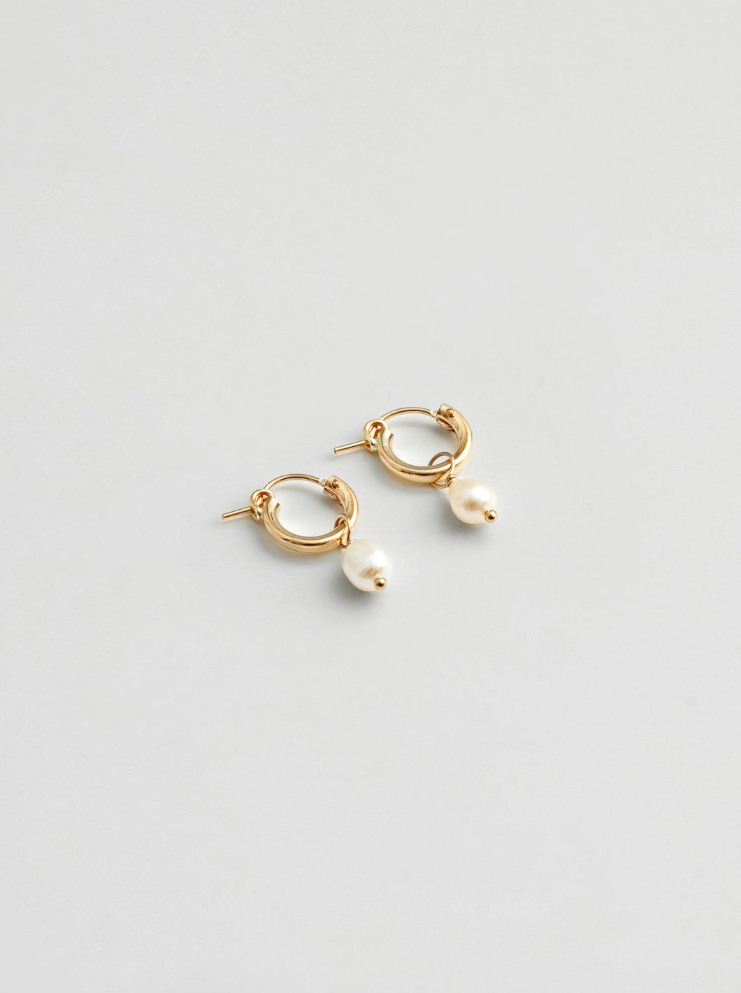 Gold Small Pearl Hoop