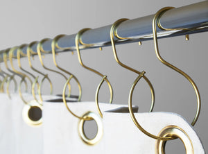 Brass Shower Curtain S-Hooks