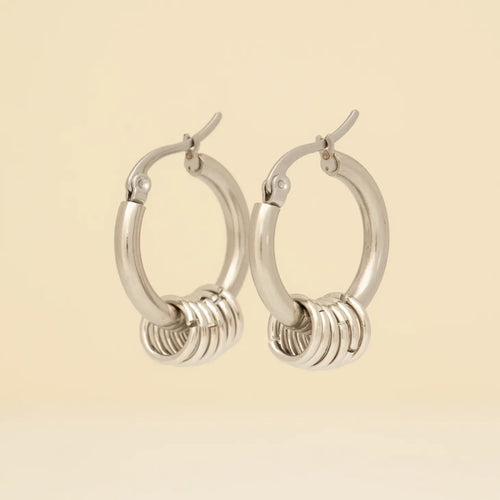 Gun Metal Annulus Earrings