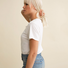 Load image into Gallery viewer, Washed White Cropped Ojai Tee