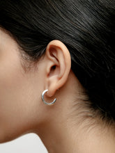Load image into Gallery viewer, Large Silver Abbie Hoops