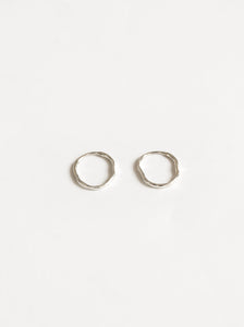 Silver Organic Shaped Hoops