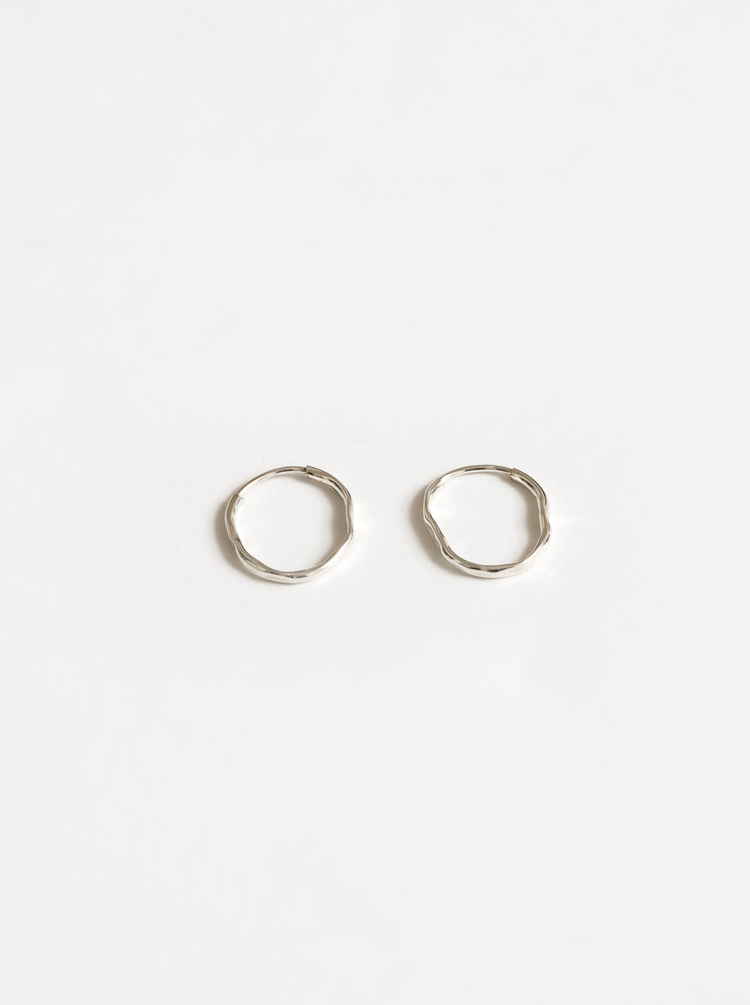 Silver Organic Shaped Hoops