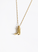 Load image into Gallery viewer, Gold Cowboy Boot Charm Necklace