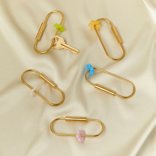 Brass Daisy Key Ring